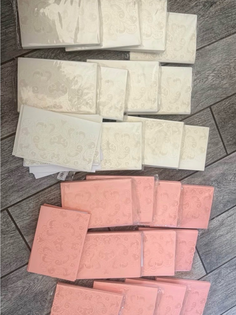 Ivory and Blush Decorative invitation envelopes- Elegant Paisley Pattern